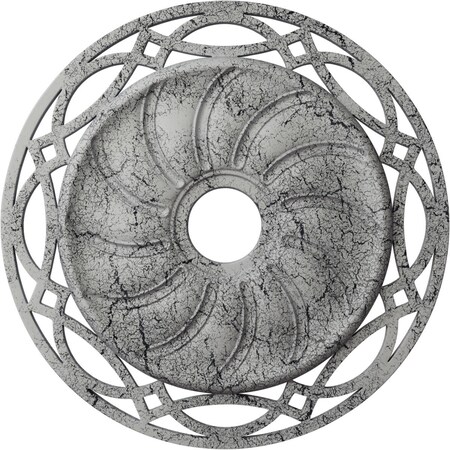 Ekena Millwork Loera Medallion (Canopies up to 6 1/4"), 26 5/8"OD x 4 1/2"ID x 1 3/8"P, Ultra Pure White Crackle CM26LOUWC
